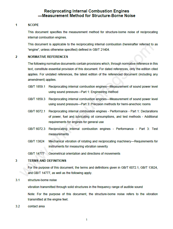 GB/T 20787-2023英文版译本《往复式内燃机 结构噪声测量方法》